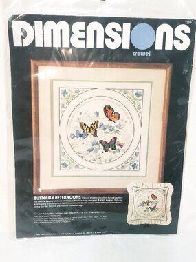 Dimensions Butterfly Afternoons Crewel 1289 Kit 1985 Flowers